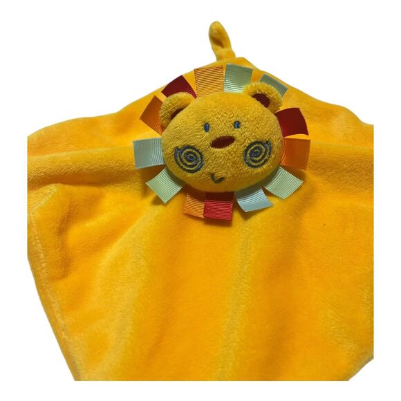 Mothercare M Lion Baby Lovey Security Blanket Yellow Taggies Knotted Corners - Picture 2 of 6